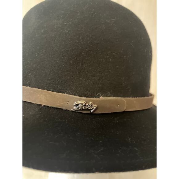 Bailey Light Felt Black Leather Banded Logo Safari Fedora Hat Mens 22 in Cir. - Picture 6 of 9